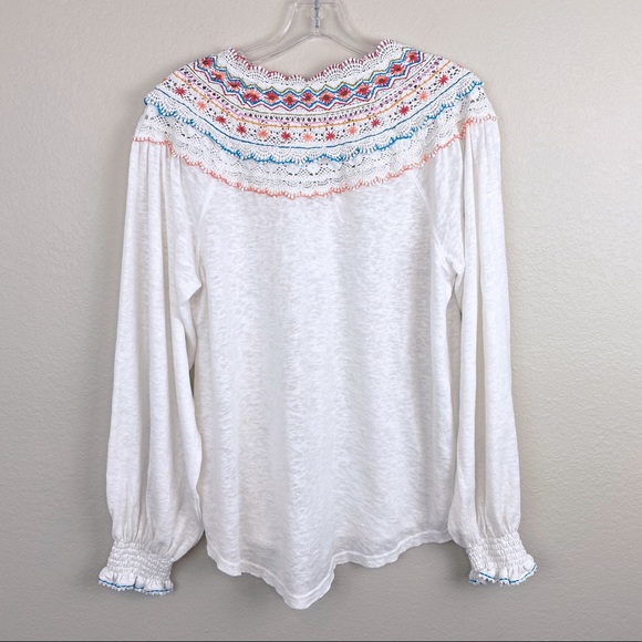 FREE PEOPLE Ivory Siesta Fiesta Ivory Top Medium - Picture 10 of 16